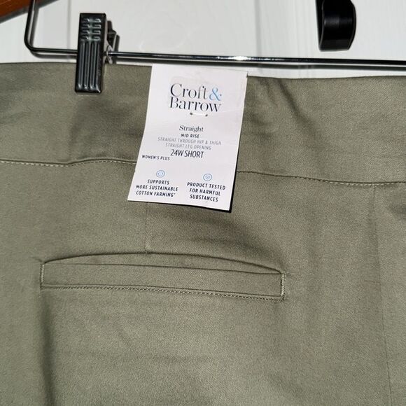Croft & Barrow womens Effortless Stretch Pull-On Straight-Leg Pant 24 NWT GREEN - Picture 6 of 8